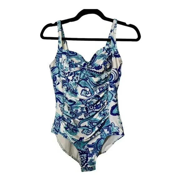 Ekouaer Women's Vintage One Piece Pin Up Swimsuit Multicolor Paisley Size M #003 - Picture 1 of 7
